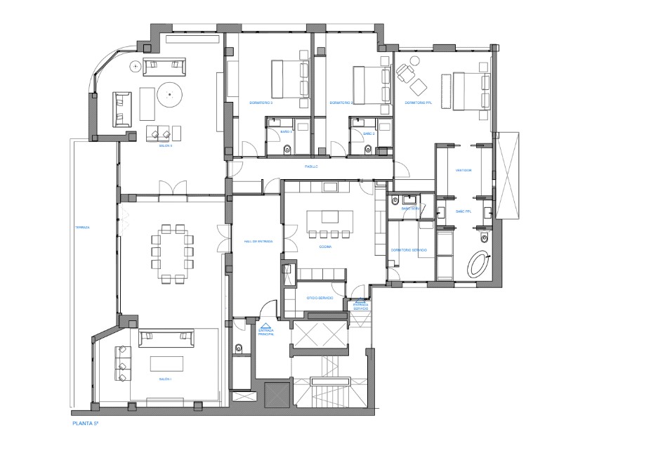 Plano velazquez 86c 5º planta